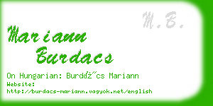 mariann burdacs business card